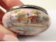 Round pill box silver gilt porcelain gallant scene scenery nineteenth