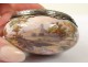 Round pill box silver gilt porcelain gallant scene scenery nineteenth