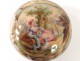 Round pill box silver gilt porcelain gallant scene scenery nineteenth