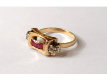 gold jewel ring solid 18k ruby ??eagle head twentieth small pink ring