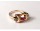 gold jewel ring solid 18k ruby ??eagle head twentieth small pink ring