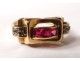 gold jewel ring solid 18k ruby ??eagle head twentieth small pink ring