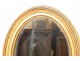 Stuccoed wood frame oval mirror gold, Napoleon III, 19th