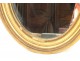 Stuccoed wood frame oval mirror gold, Napoleon III, 19th