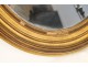 Stuccoed wood frame oval mirror gold, Napoleon III, 19th