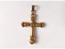 Cross pendant gold jewelry 9K solid gold cross twentieth century crowns