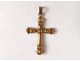 Cross pendant gold jewelry 9K solid gold cross twentieth century crowns