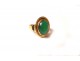 gold jewel ring solid 18k gold carnelian stone green XX ring