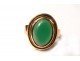 gold jewel ring solid 18k gold carnelian stone green XX ring