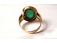 gold jewel ring solid 18k gold carnelian stone green XX ring