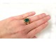 gold jewel ring solid 18k gold carnelian stone green XX ring