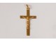 Cross pendant solid gold 18-carat Christ crucifix punch twentieth century