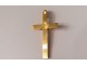 Cross pendant solid gold 18-carat Christ crucifix punch twentieth century