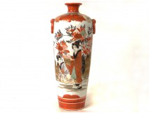 porcelain vase Japan birds flowers garden geisha nineteenth century