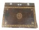 Briefcase bag travel inkstand silver gilt iron eighteenth century leather