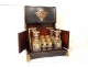 Boulle marquetry wood cellar liquor decanters crystal gold Napoleon III XIXth