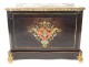 Boulle marquetry wood cellar liquor decanters crystal gold Napoleon III XIXth