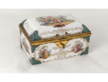 Box box polychrome porcelain ormolu scene gallant nineteenth century