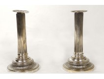 candlesticks Pair of Louis XVI gilt bronze candlesticks eighteenth century