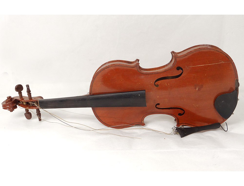 Un violon avec un archet sur feuille de musique Toile 80x60 cm