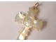 Cross pendant pearl IHS Jesus Virgin Mary ancient french cross nineteenth