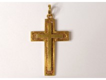 Cross pendant solid gold 18-carat gold filigree cross 8,97gr twentieth century