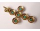 cross pendant jewelry 18K solid gold eagle turquoise twentieth century head