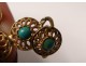 cross pendant jewelry 18K solid gold eagle turquoise twentieth century head