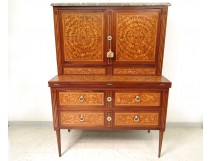 Office Secretary Louis XVI marquetry flowers stave eighteenth marble