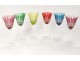 6 wine glasses Rhine Roemers St. Louis crystal color model twentieth Tarn