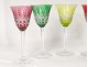 6 wine glasses Rhine Roemers St. Louis crystal color model twentieth Tarn