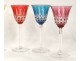 6 wine glasses Rhine Roemers St. Louis crystal color model twentieth Tarn