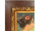 Pastel young woman portrait profile Albert Dagnaux poppy flower nineteenth