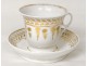 porcelain chocolate cup Paris gilding First Empire XIX century