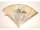 Fan decorated with romantic, gouache and pearl, 19th