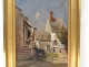 HST landscape donkey farm yard chickens woman nineteenth century Charles Caussade