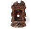 Wooden watch stand carved Black Forest bird fountain nineteenth foliage