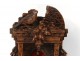 Wooden watch stand carved Black Forest bird fountain nineteenth foliage