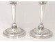 Pair candlesticks massive silver candlesticks Empire Coq Bibron masks nineteenth