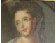 HST picture young woman portrait Holy Communion cross frame Berain 18th