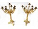 candelabra pair altar candlesticks church 9 bronze gilt brass lights nineteenth