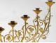 candelabra pair altar candlesticks church fires 7 ormolu flowers nineteenth