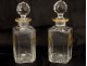 crystal liquor decanters pair carved gilt monogram nineteenth century Baccarat