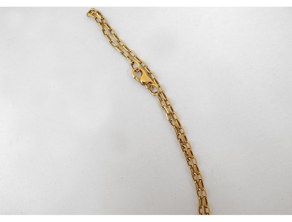 Solid gold chain 18K gold necklace owl twentieth century