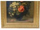 HST table still life bouquet flower vase Gérard frame gilded painting 19th