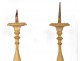 Pair picnic candles carved wooden candlesticks golden lions paws feet nineteenth