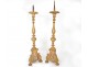 Pair picnic candles carved wooden candlesticks golden lions paws feet nineteenth