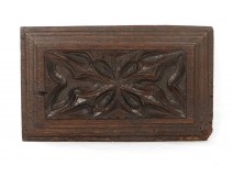 decorative wooden panel carved stylized floral motifs seventeenth Haute Epoque