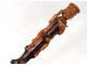 Cane old monkey scientist carved wooden cane thorny Folk Art XIX