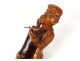 Cane old monkey scientist carved wooden cane thorny Folk Art XIX